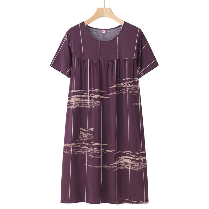 

Пижамы для пожилых людей среднего возраста Домашняя одежда с короткими рукавами Весна-лето Пижамы для пожилых людей Свободная домашняя одежда Платья One Size