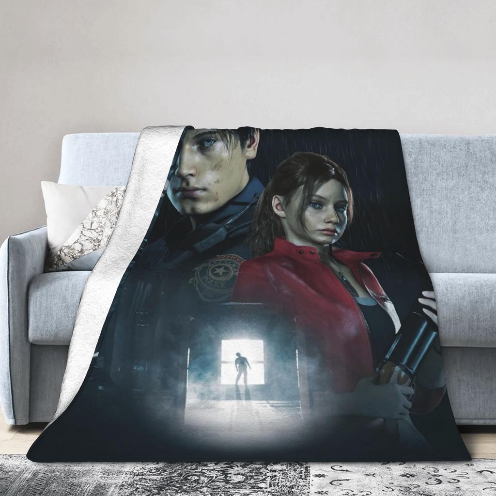 Leon S. Kennedy Video Game Residents Evils 4 Warm Soft Blankets  Kids Plush Throw Blanket Funny Flannel Bedspread Sofa Bed Cover