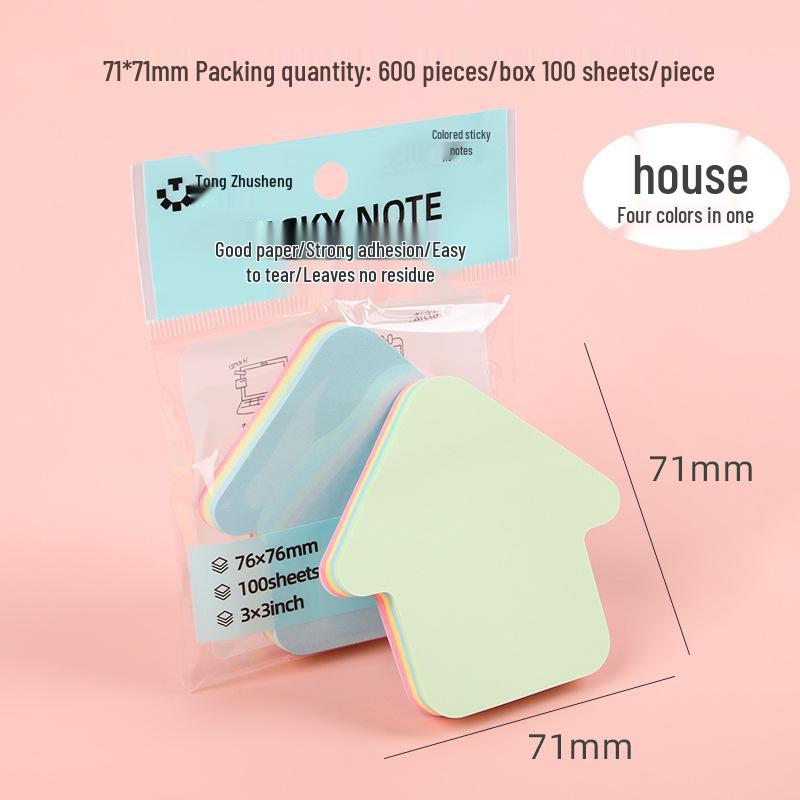 Creative Colored Sticky Notes - Cute, Tearable Memo Pads for Office and School, Strong Adhesive Message Paper