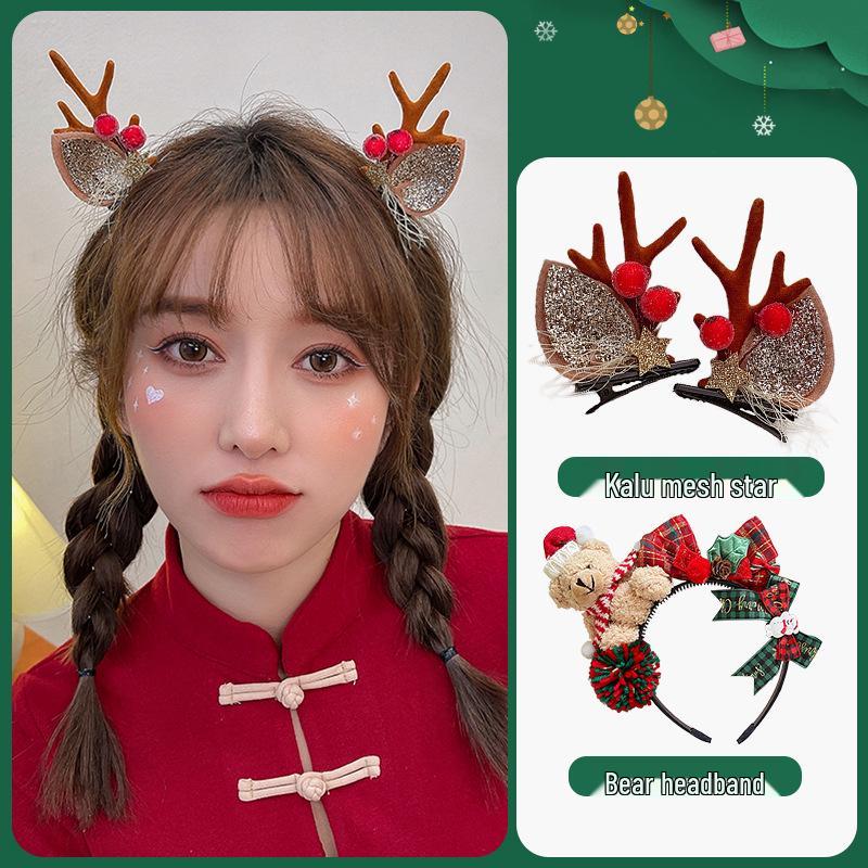 Women's Christmas Plush Hat Headband Hair Accessories