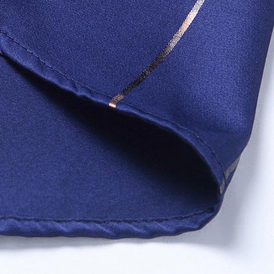 Camisa Social Masculina Listras Irregulares Superfície de Cetim Casual Abotoamento Simples Colarinho Pontudo Manga Longa Camisa para Negócios