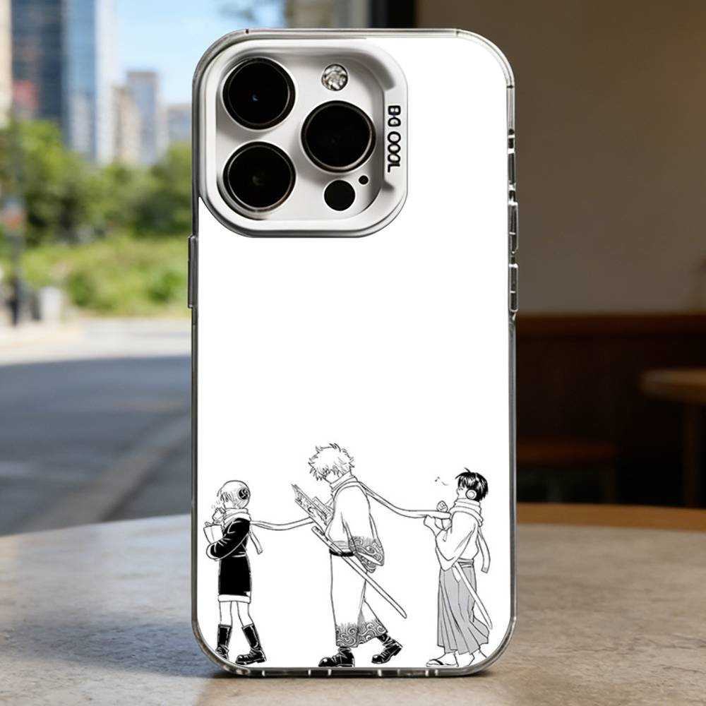 Amine G-Gintama White Shockproof Phone Case For iPhone 16,15,14,13,12,11,Pro,XS,Max,Plus,Mini,SE