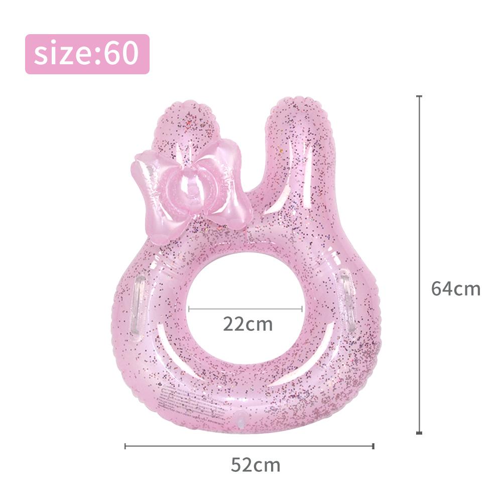 

Cute Rabbit Ear Pool Float, Pink Glitter Swim Ring for Toddlers and Kids