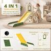 Foldable 4 in 1 Toddler Slide with Climber, Basketball Hoop, Storage Space and Basketball for Ages 1-3 Years, Cream