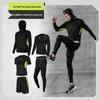 Men's Quick-Dry Five-Piece Fitness Set: Casual Sport Outfit with Running Training Tights