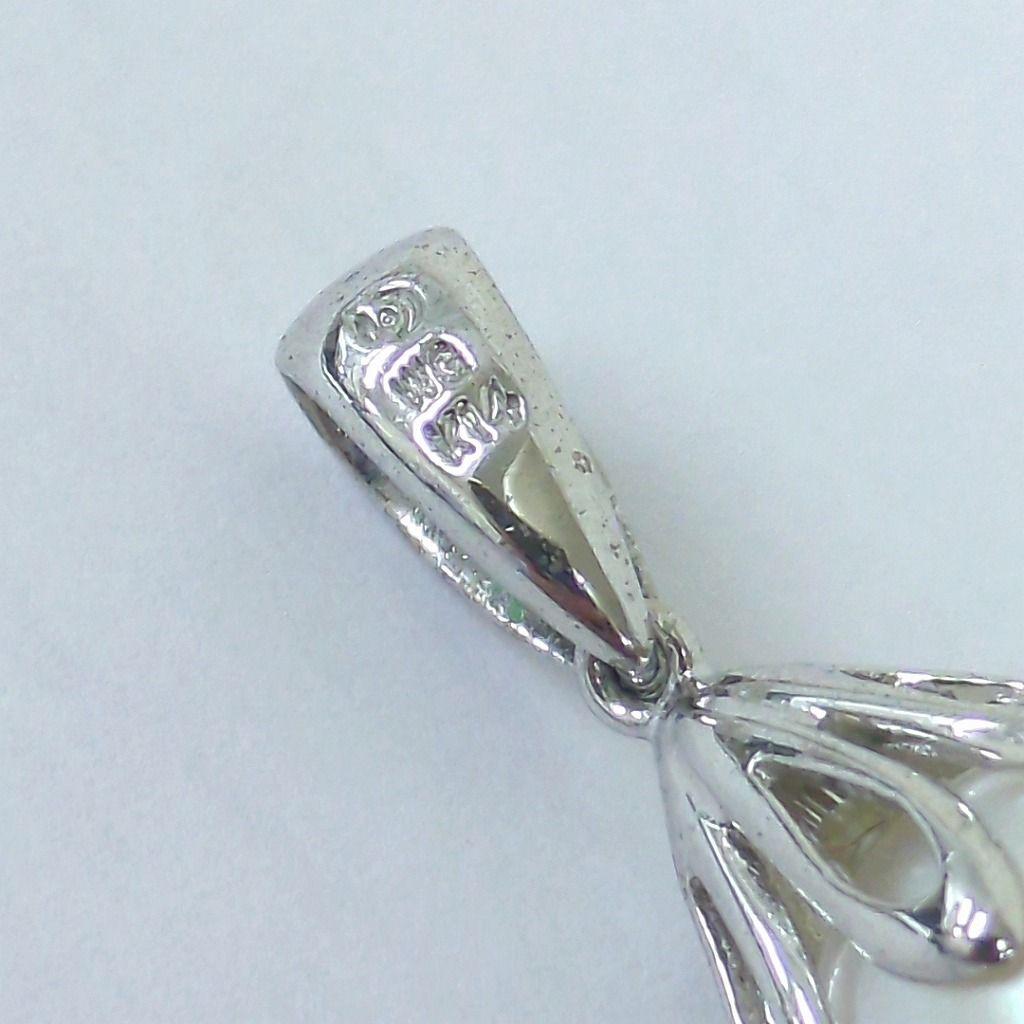 Used TASAKI Pearl Approx. 1cm Necklace Pendant Top K14 White Gold Akoya Pearl 3.2g