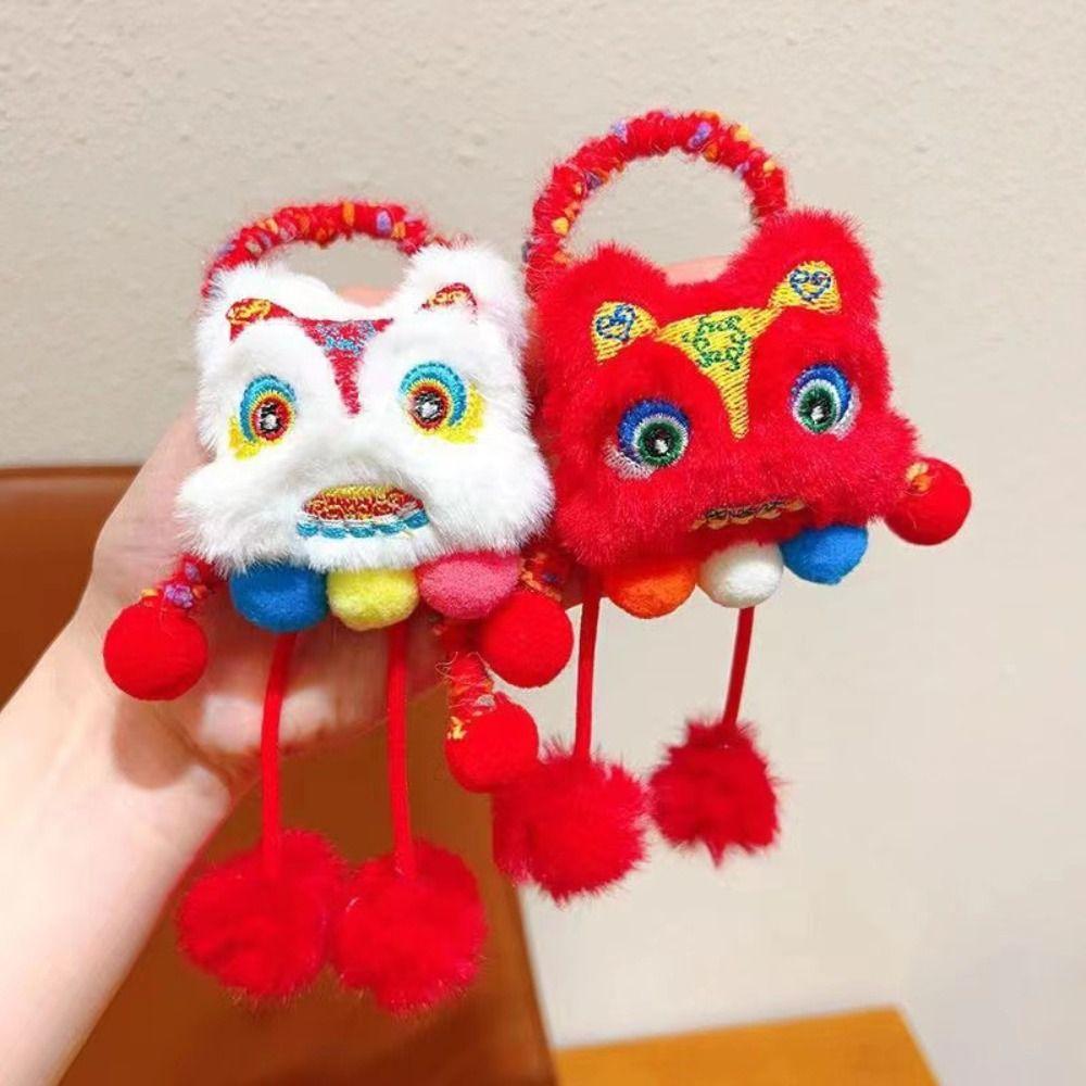 Ponytail Holder Lion Awakening Headwear Tassel Plush Elastic Hair Band New Year Hair Rope  Travel