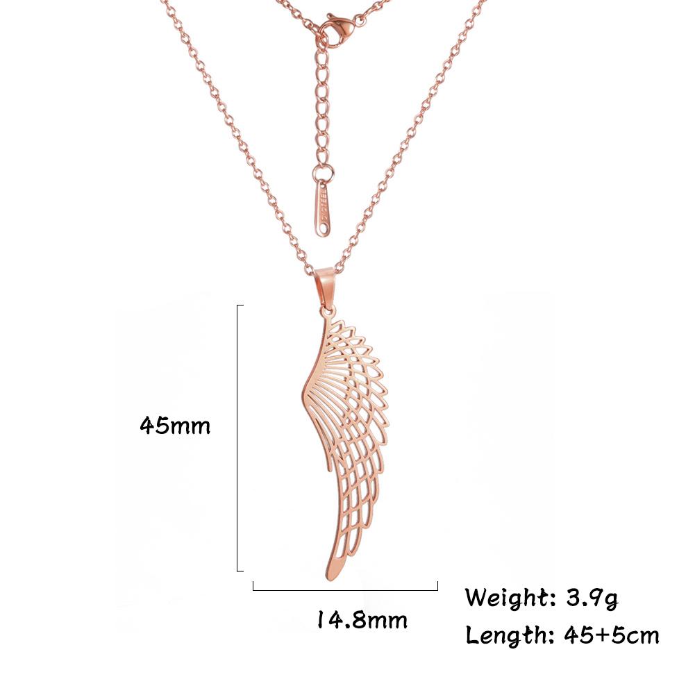 2024 Seraph Angel Wing Pendant Necklace for Women Stainless Steel Gold Color Choker Chain Necklace Fashion Jewelry Gifts