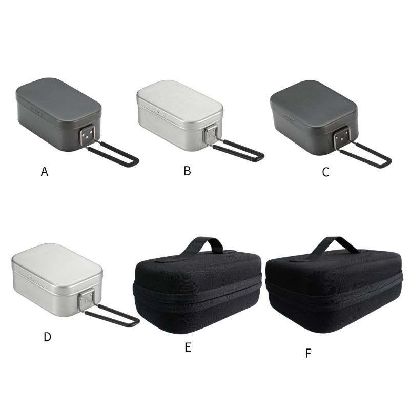 Aluminum Camping Lunch Box Bentos Container With Folding Handle Portable Bentos Box Pressure Relief Lunch Box Enduring