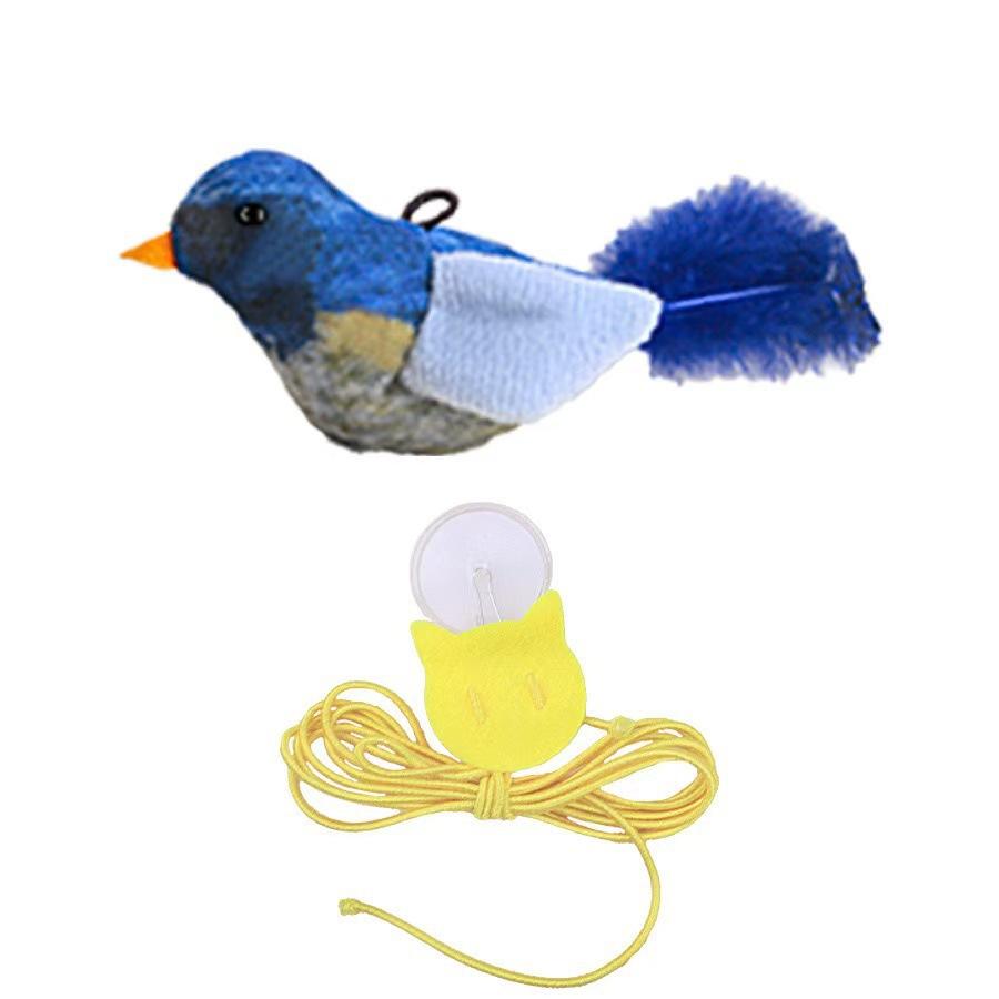 The Pet Cat Toy Emulates The Sound Bird To Amuse The Cat Elastic Rope To Relieve Boredom and Resist Scratching and Biting