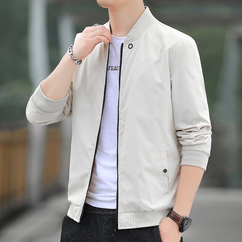 Autumn Bomber Baseball Jacket Men Fashion Slim Fit Coat Streetwear Solid Color Male Outwear Zipper Casual Jackets Tops