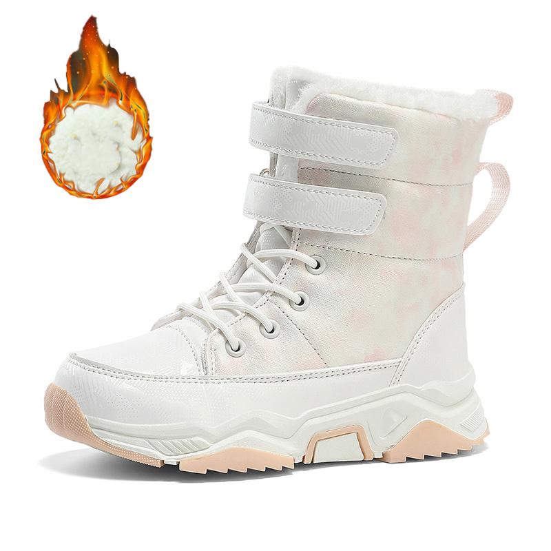 

Зимняя уличная детская обувь Ботинки для девочек Нескользящие Водонепроницаемые Ботинки для снега для девочек Детские Теплые Высококачественные Плюшевые Ботильоны Босиком 36