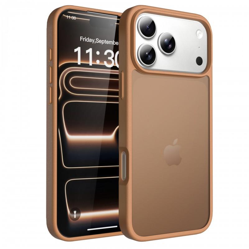 

17 Series Phone Case IPhone16promax Matte Feel Soft Combination Drop Resistance Factory iphone16 Pro max коричневий