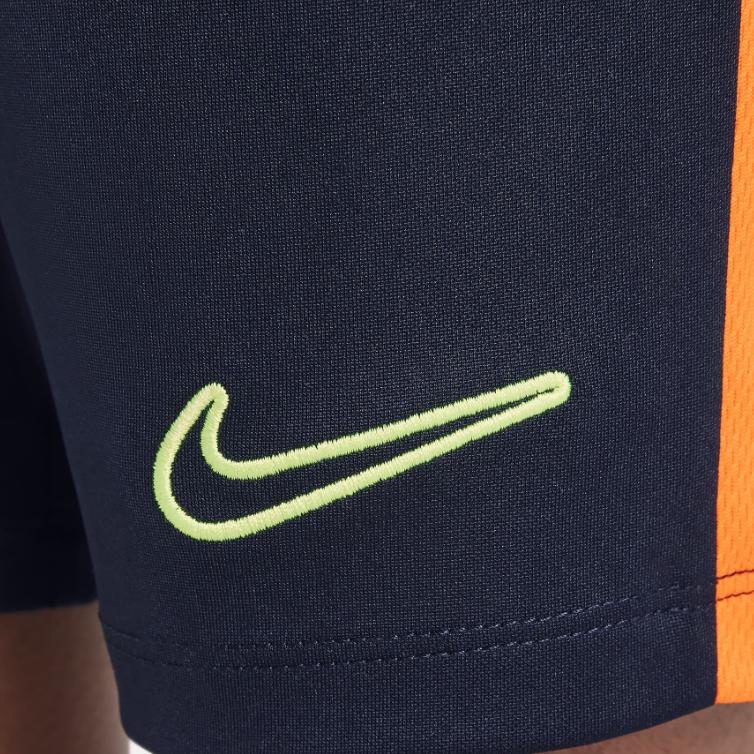 Nike Dri-FIT Academy 23 Soccer Smooth Soft Knitted Moisture-Wicking Cool Comfortable Shorts Kids Shorts Obsidian Total-Orange Vivid-Purple DX5476-475