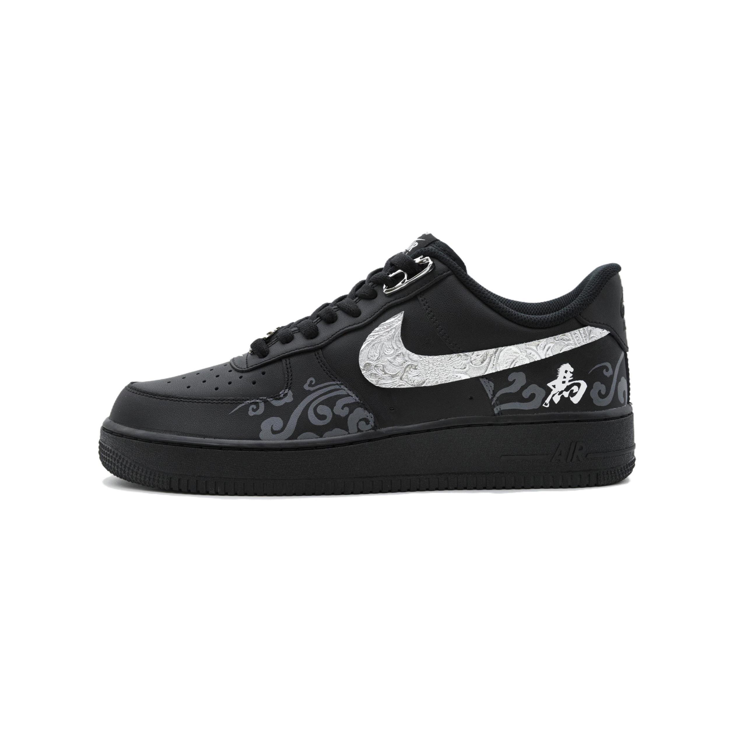

Nike Air Force 1 Speed Cloud Leather Height Increasing Balance Abrasion Resistant Low top Skateboard Shoes Unisex Black FZ0627-010(Team919-) 42