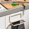 Garbage Bag Hanger Foldable Kitchen Trash Bag Holder Over Cabinet Door No-Drill Wall Mounted Large Capacity Waste Bag Rack