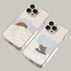 Coque iPhone Mignonne Couple Chien Chat Pour iPhone 16 15 14 13 12 11 Pro Max XR XS MAX 7 8 PLUS MINI INS Coque Transparente Anti-Choc