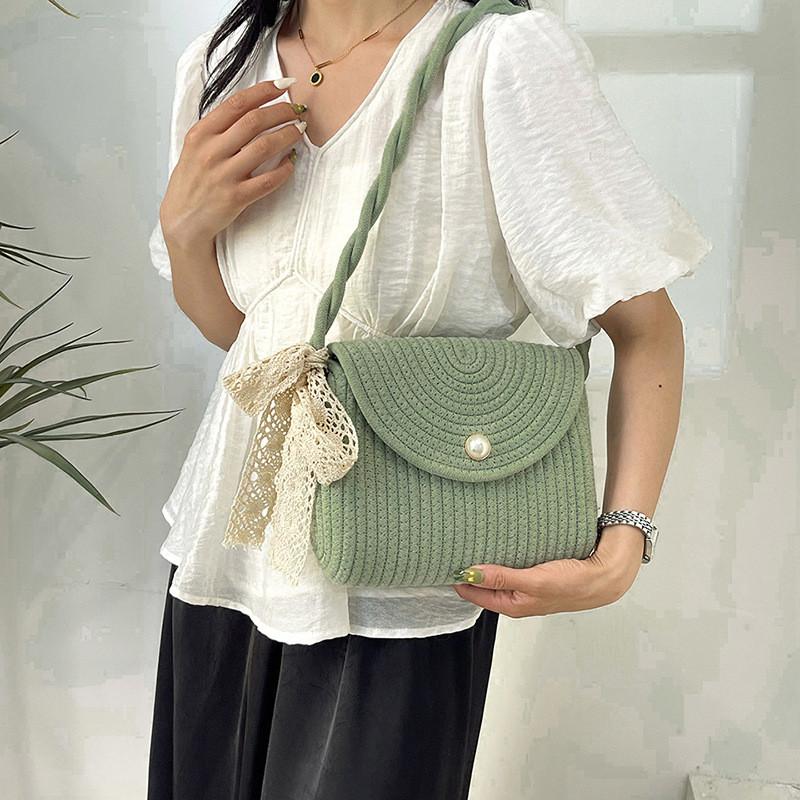 Trendy Ins Style Woven Small Square Bag For Women Casual Street Fashion Accessory