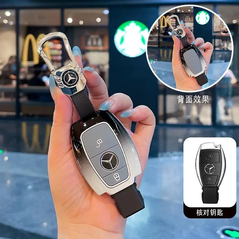 SFX1 Car Remote Key Case Cover Shell For Mercedes Benz C S Class W223 W206 Maybach S400 S450 S500 Protector Fob Bag Accessories