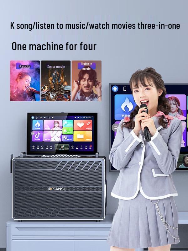 SANSUI K91 All-in-One Karaoke System with 21-inch Display CN Plug (adapter Included)