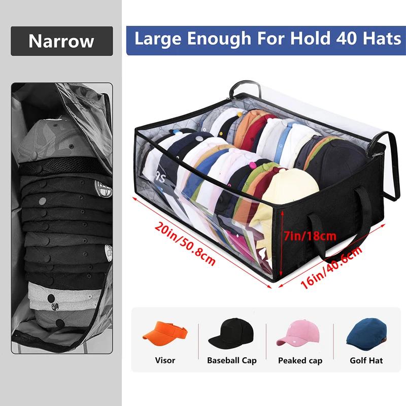 Baseball Cap Big Storage Box, Can Hold Wide Hat Storage Bag, Suitable for Wardrobe Storage Hat Dustproof