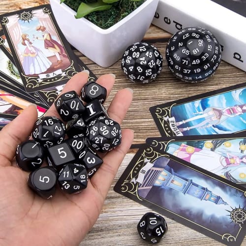 Polyhedral Dice Set of 15, including 100-sided and 100-sided Dice, D3-D100 Spherical RPG Dice, Polyhedral Dice for Tabletop Games, Board Games, RPGs,