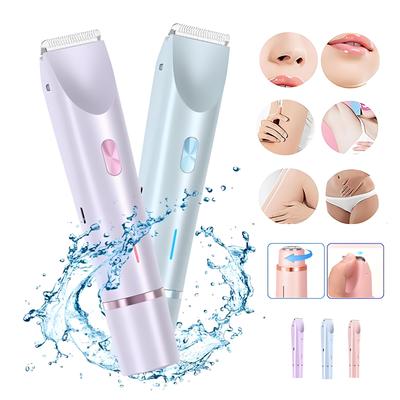 2 In 1 Electric Razors for Women Painless Ladies Epilator Facial Mustache Shaver Bikini Underarms Legs Trimmer Electric Hair Removal