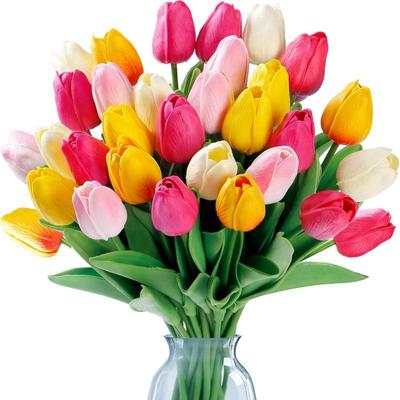 Hochwertiger künstlicher Mini-Tulpenstrauß aus PU für das Wohnzimmer