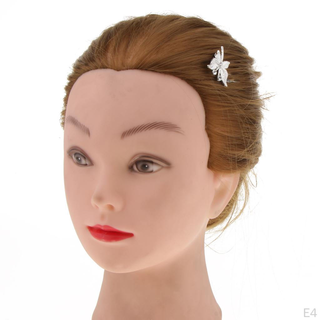 2 Pieces Women Girls Butterfly Rhinestone Hair Comb Hairpins Headdress Party Banquet