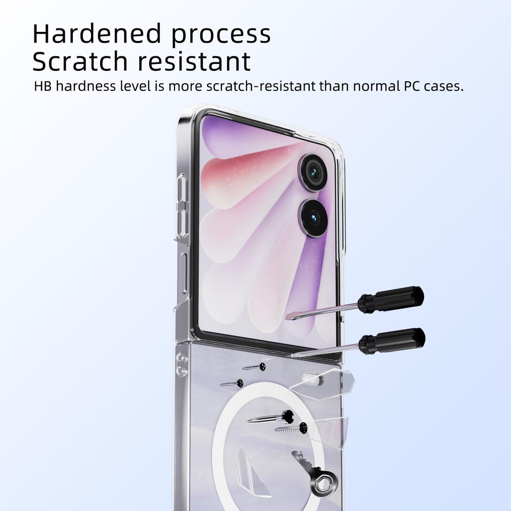 ABEEL For Honor Magic V Flip 2 Magnetic Case Clear PC Anti Scratch Phone Cover