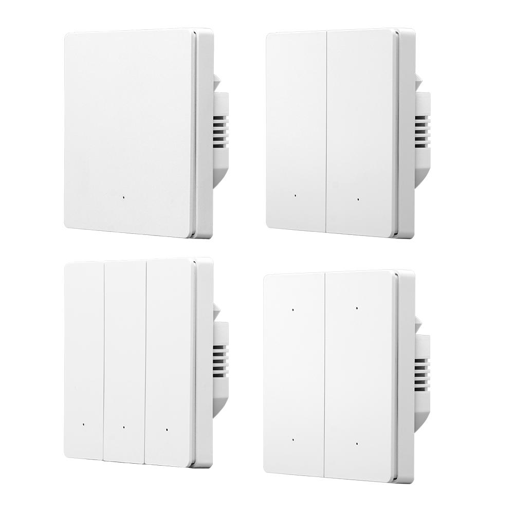 Tuya Smart Zigbee Wall Light Switch CE RoHS 1/2/3/4 Gang EU Smart Home Automation Push Button Light Smart Switch