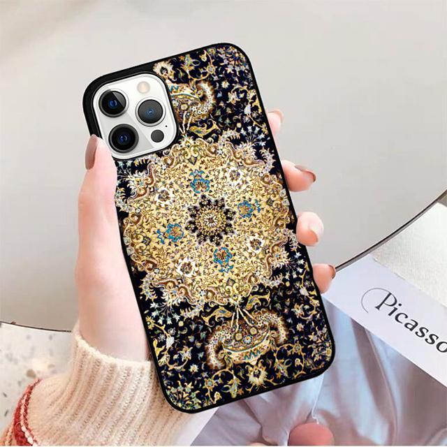 Persian Carpet Floral Pattern Phone Case For iPhone 17 Air 16 15 14 13 12 Pro Max Plus Max Cover Shell Coque