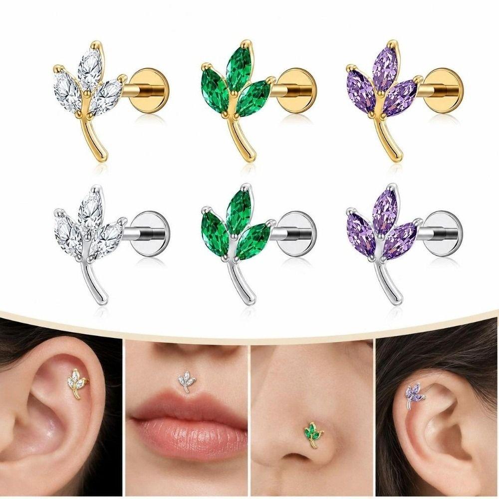 Lightweight Labret Stud ASTM F136 Titanium Lip Stud Ear Nose Facial Piercing