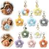 Backpack Keychain Plush Flower for Backpack, Fuzzy Floral Keyring Girls Bag Charm, Women Handbags Decorative Accessory Lightweight Charm