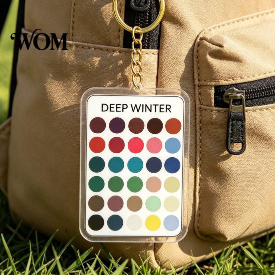 Personal Color Palette 2Pcs Keychain Pendant, Clear Acrylic Season Analysis Swatches Spring Summer Fall Winter Colors Keychain, Card, Gifts