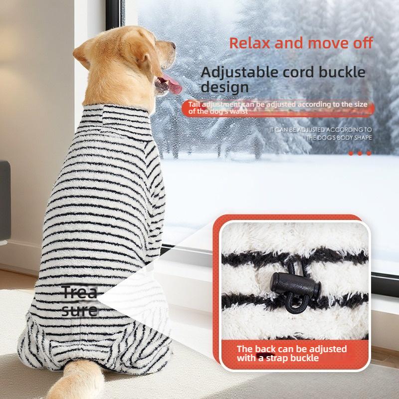 Winter Dog Four-Legged Coat Soft Long Plush Warm Anti-Shed Pet Cotton Jumpsuit For Small Medium Dogs