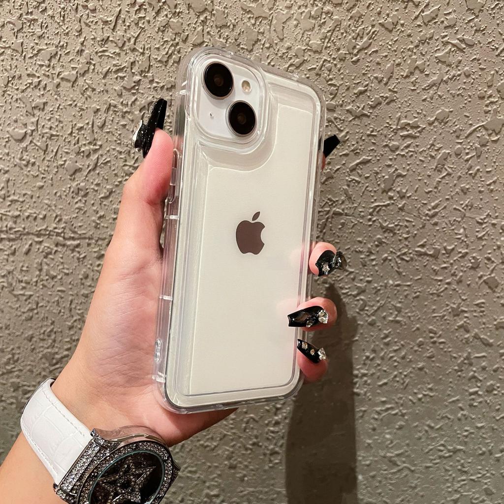 Applicable To IPhone16PRO Photo Frame Airbag Transparent Protective Case Apple 15 14 Shock Absorbing Airbag Full Soft Mobile Phone Case