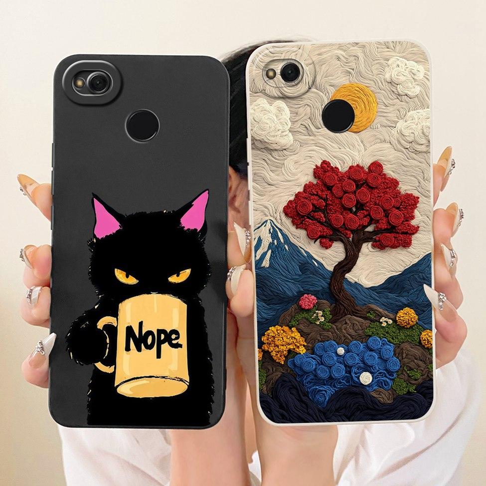 Phone Casing For Redmi 4x Cover Fashion Cartoon Cute Funny Painted Silicone Case For Xiaomi Redmi 4x