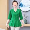 Elegant Summer Slimming Blouse for Women Aged 40-50
