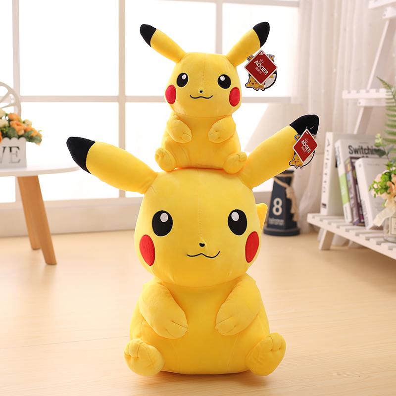 Kawaii Big Size Pikachu Stuffed Toy Anime Pokemon Kawaii Pikachu Plush Doll Large Stuffed Room Decoration Soft Toys For Kid Gift