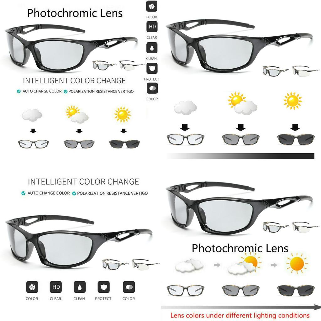 Comfortable Anti-glare Polarized Photochromic Sunglasses For Men With Uv400 Protection
