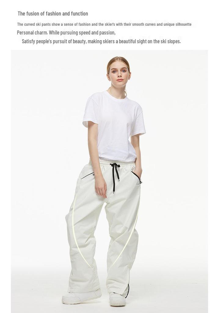 Unisex Waterproof Thickened Ski Pants - Warm, Loose Fit for Winter Sports