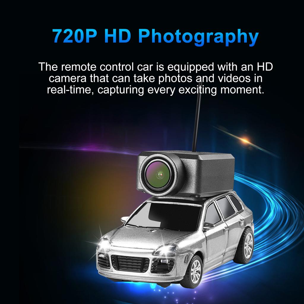 Ferngesteuertes Auto mit 720P HD WiFi Kamera, Gyro, Umgebungsbeleuchtung und VR-Modus, Mini APP gesteuertes Spielzeug für Jungen Mädchen