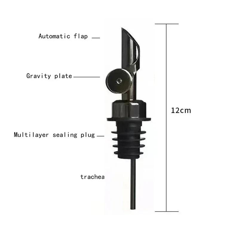 1PC 304 Stainless Steel Olive Oil Stopper Cap Dispenser Spout Sauce Vinegar Auto Open Pourer Nozzle Wine Liquor Bottle Plug
