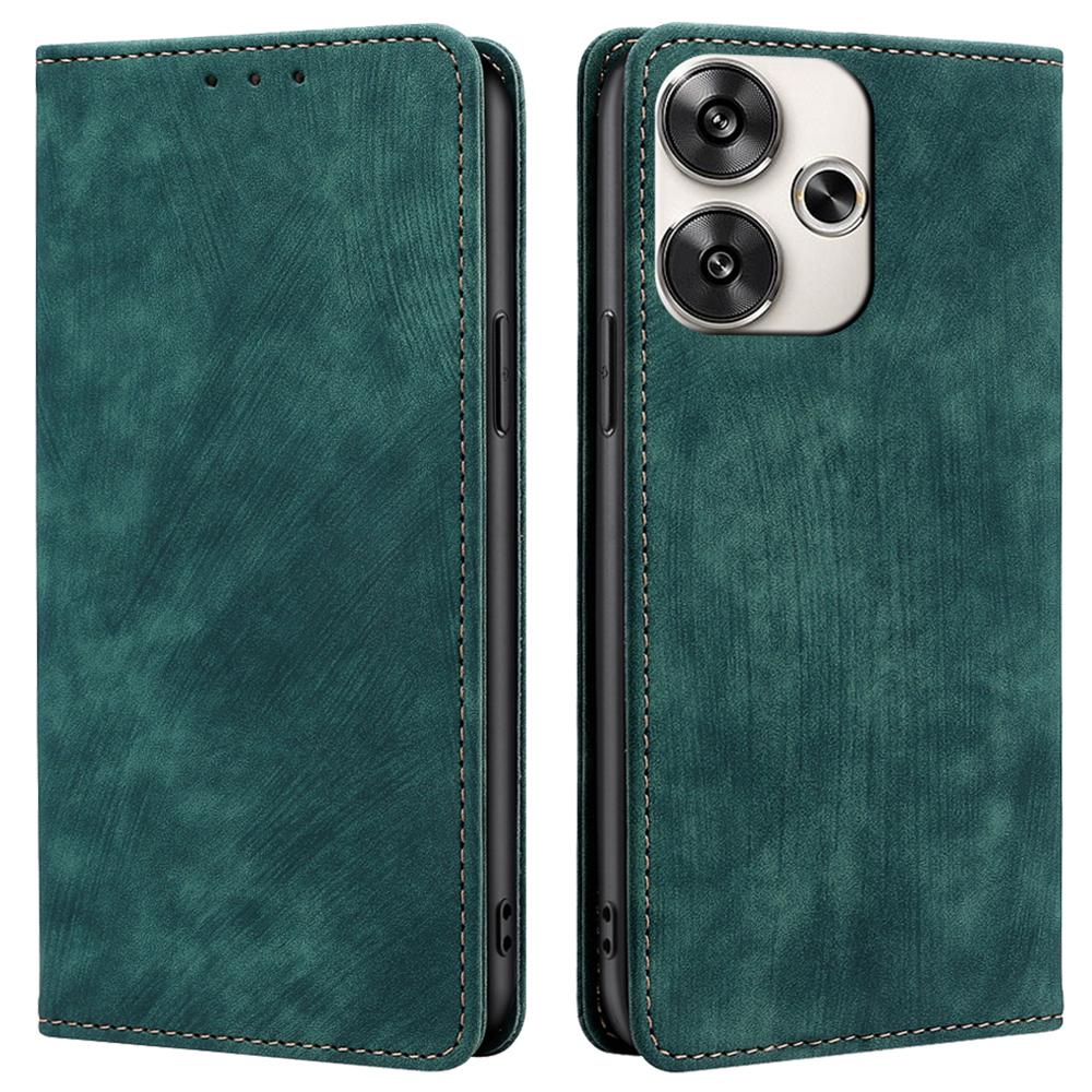 Für Xiaomi Redmi Turbo 3 5G/Poco F6 5G Lederhülle RFID-blockierende Geldbörse Stoßfeste Handyhülle