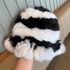 Autumn Winter Color Velvet Fisherman Hat Striped Cloud Hat for Women Warm Knitted Basin Hats Trendy