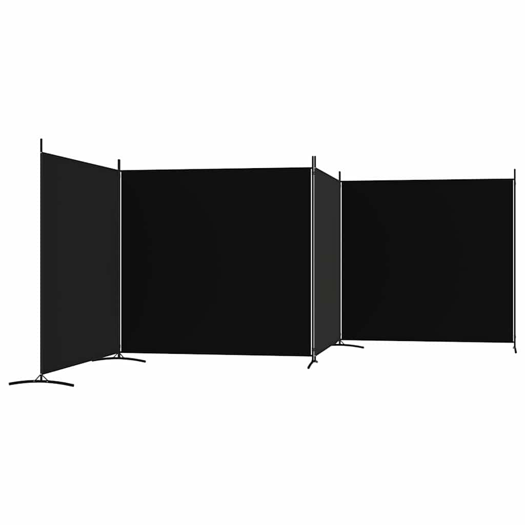 Vidaxl 4-Panel Room Divider, Black, 698X180 Cm, Fabric