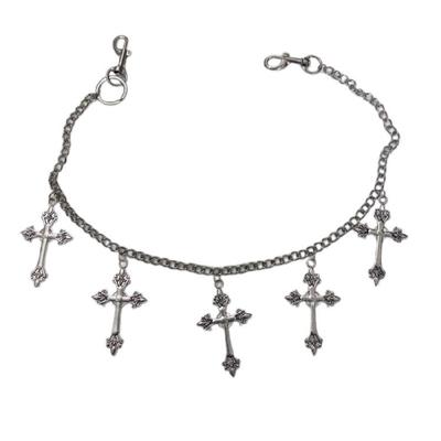 Punk Hosenkette Damen Herren Kreuz Schlüsselanhänger Gothic Gürtel Jeans Hip Hop Schmuck