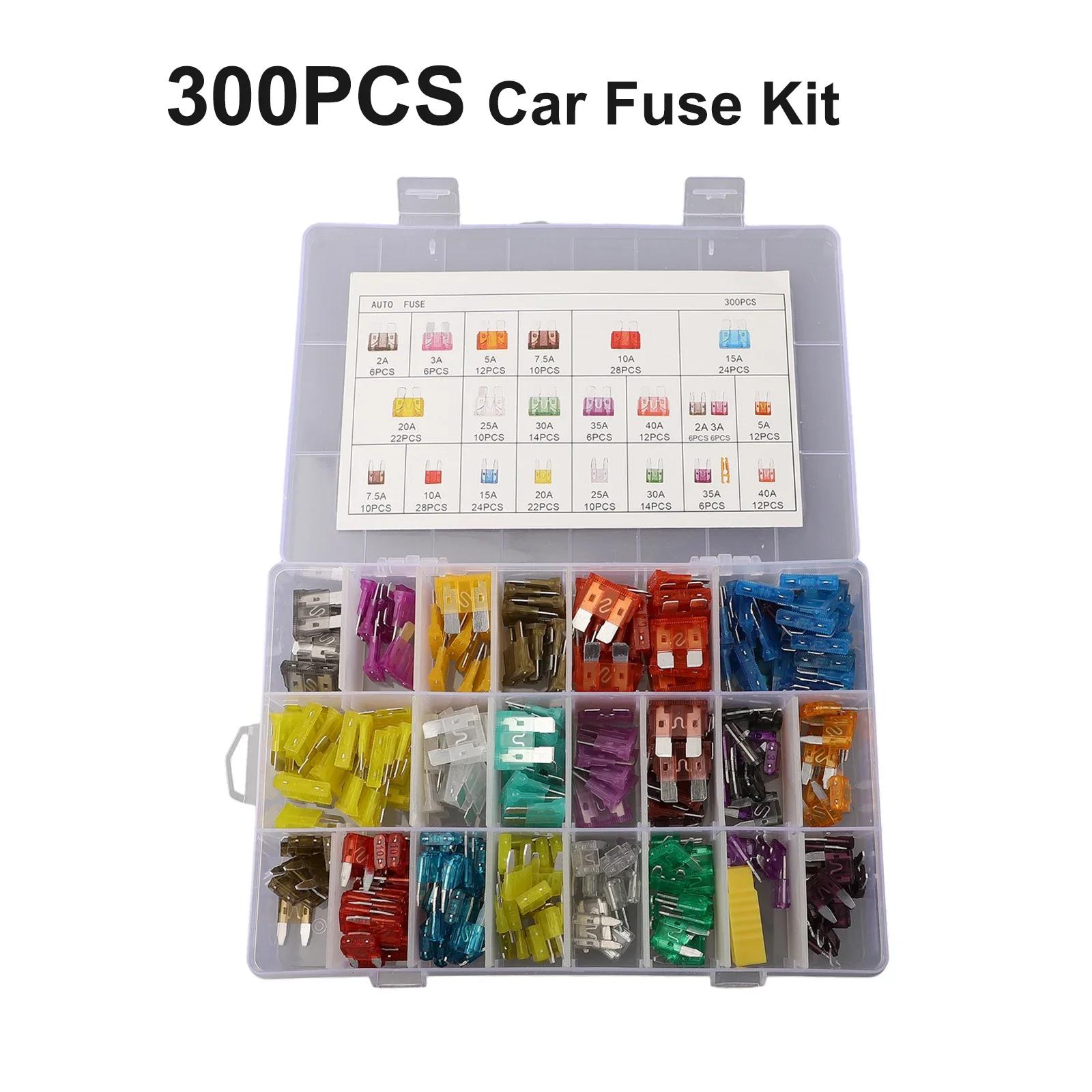 

300pcs Fuse Car Blade Fuse Assortment Assorted Kit Mini Small Size Blade Set/kit With Plastic Shell Box Car Replace Accessories China Mainland