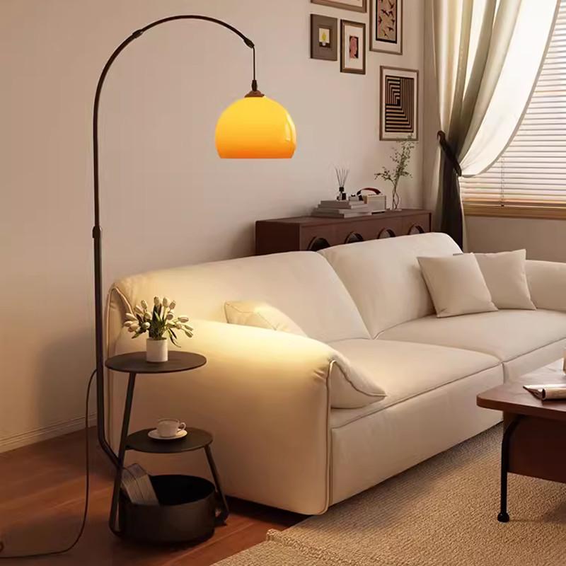 Yuzu Style Vintage Floor Lamp with Storage - Retro American Living Room, Bedroom, or Study Accent Lamp